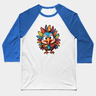 Goofy Turkey Thanksgiving Baseball T-Shirt